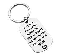 Vadaka Father's Day Gift Keyring Stepdad Stepson Keyring Keychain Step Dad Gift from Son Stepdad Gifts Thank You Gift Father in Law Gift Step Children Keychain Wedding Birthday Gift for Father Son
