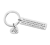 Vadaka for Dog Aunt Gift Keyring Funny Pet Lovers Gift Dog Lover Gift Keychain Keyring Best Dog Aunt Ever Keyring Dog Owner Gift Dog Lovers Keyring Keychain Christmas Birthday Gift for Dog Aunt