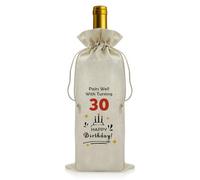 Vadaka Funny 30th Birthday Gift idea for Women 30th Wine Gift Bags Drawstring Bottle Bag for Wine 30 Years Old Present for Women Wife Friends Daughter 30 Years Old Birthday Party Decorations