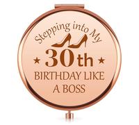 Vadaka Funny 30th Birthday Gifts for Women 30th Birthday Travel Makeup Mirrors 30 Year Old Lady Present Ideas for Mum Friend Wife Compact Mirror 30 th Birthdays Decorations for Women Daughter Friends