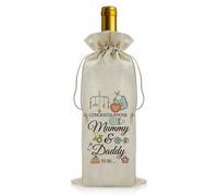 Vadaka Gift for New Parents Drawstrings Wine Bags New Parents Gift for Couples Wine Bag Gifts for First Time Mom and Dad to Be Presents for Parent Mummy Daddy News Dad Mum Gifts Couples Present Ideas