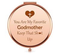Vadaka Godmother Gifts Baptism Gift for Godmother Compact Mirror Godmothers Gifts from Godchild Thank You Present for God Mother Travel Makeup Mirrors Birthday Christmas Mother's Day Christening Gift