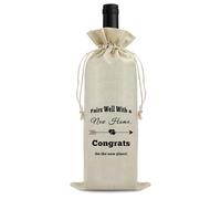 Vadaka House Warming Gifts New Home Wine Bags Housewarming Gifts for Women Men Couple New Homeowner Closing Gift for Home Buyers News Apartment Gift Moving Away First Homes Wine Bottle Bag