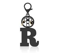 Vadaka Initial Letter Keychain Keyring Couple Keychain for Girlfriend Boyfriend Him Her Alphabet Initial Keychain Tassel Pendant Keyring Stainless Steel Letter Initials Keyring Metal Letter Key Ring