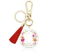 Vadaka Initial Letter Keyring for Women Girls Tassel Letter Keyring for Backpack Key Chains for Kids Backpack Key Chain(O)