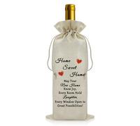 Vadaka New Home Housewarming Gift Wine Gift Bags for New Home Owner Sweet Home Gift Wine Bottle Bag House Warming Gifts New Home for Friends Couple Family First Home Gift Reusable Wine Bottle Covers