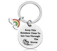 Vadaka Sympathy Gift Keyring Keychain for New Mom Dad Memorial Gift Infant Loss Miscarriage Keepsake Gift Remembrance Keyring Baby Memorial Gift Keychain Loss of Child Gift Rainbow Memorial Keychain