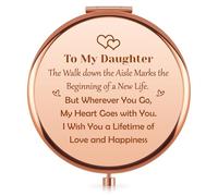 Vadaka Wedding Gift for Bride from Mom Compact Mirror Bride to Be Gifts Daughter Gifts from Mom on Wedding Day Daughter Gift from Mother Makeup Mirrors Bridal Shower Engagement Present for Brides