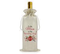 Vadaka Wedding Gifts for Mum from Daughter Wedding Day Wine Bags Mother of The Bride Gifts from Bride Thank You Gift for Mum on Wedding Day Wine Bottle Bag Wedding Day Gift for Mum of The Groom Bride