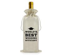Vadaka Wedding Officiant Gift Wine Bag Thank You Gift for Wedding Officiant Wedding Planner Coordinator Present Officiant Proposal Present Burlap Drawstring Wine Gift Bag Party Decorations
