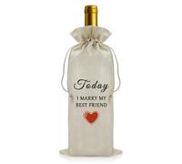 Vadaka Wedding Party Decorations for Groom Bride Funny Groom Wine Bag from Bride Drawstring Wine Bottle Bag Wine Bags Wedding Present for Him from Wife Wine Bottle Bag Wedding Gift for Couple
