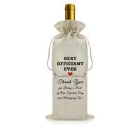 Vadaka Wine Bottle Bag for Wedding Officiant Wine Bag Officiant Proposal Gift for Wedding Day Party Decorations Drawstring Burlap Wine Bottle Bag Thank You Gift for Wedding Planner