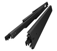 VADANIA 1200mm Ultra Heavy Duty Drawer Runners with Lock #D76 Black 1 Pair, Max Load 130-220kg, Full Extension Side Mount, Upgrade Locking Industrial Drawer Slides for Sliding Out Storage