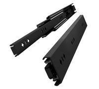 VADANIA 400mm Heavy Duty Drawer Runners #A53 Black 1 Pair, Max Load 120kg, Side Mount Full Extension Ball Bearing, Industrial Drawer Slides for Good Shelf, Van, Truck, RV, Camping Pull Out Sliding Out