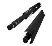 VADANIA 550mm Heavy Duty Drawer Runners with Lock #D53 Black Drawer Slides 1 Pair, Max Load 120kg, Side Mount Full Extension, Industrial Locking Drawer Slides for Shelf, Van, Truck RV Pull Out