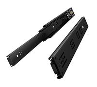 VADANIA 550mm Soft Close Drawer Runners #K45 Black, 45kg Load Capacity Full Extension Ball Bearing, Side Mount, Self Close Slides for Kitchen Cabinet, Bedstand, Office Drawers, 1 Pair (2 Packs)