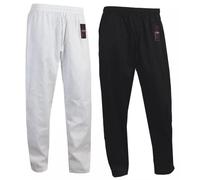 Vader Kids/Adults Karate Trousers Unisex, Martial Arts Training Competition & Tournament Pants Gi Polly Cotton Fabric Kickboxing Aikido Kung Fu Trouser (White, 000/110cm)