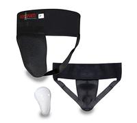 VADER SPORTS EST.2001 WITH YOU ALL THE WAY Martial Arts training Groin/Abdominal protector Male groin guards Kids Cricket guard (Black, Large/Adult waist 32" - 34")
