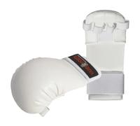 Vader Sports Karate gloves NO THUMB Semi contact/Full Contact Karate Training Hand Safety Mitts kids and Adults (Large/Adult, White)
