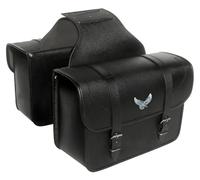 Vader Sports Universal Fit Motorcycle Saddlebags, Motorbike Leather Panniers Pair, Throw Over Style Storage Luggage Bags