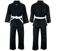 VADER Student Black Karate Suit kids/Adult Karate Gi, Pollycotton Light Weight Karate Uniform Club Training Competition Kamino Karategi with Free White Belt (4/170)