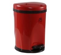 Vadidiya 7 L Small Pedal Bin with Lid, Plastic Bathroom Bin with Removable Liner Bucket, Toilet Bin for Under Desk, Office, Dorm, Bedroom, Red