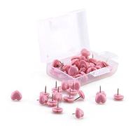 Vadillo Heart shape 50pcs Plastic Quality Cork Board Safety Colored Push Pins Thumbtack Office School Accessories Supplies Pink