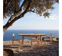 Vadim - Extendable Solid teak garden furniture set with 4 chairs Natural