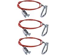 VADO VLTRA 3 PCS Trailer Breakaway Cable, 1 meter Towing Stainless Steel Safety wire Rope Red Heavy Duty Quik Fit Car, Caravan, RVs Accessories 341302