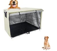 VADO VLTRA Dog Crate Cover, Keep Warm Windproof Outdoor Dog Cage Cover Oxford Cloth Large Kennel Cover with 1 Breathable Window&1 Front Opening Universal for 36 inches Wire Cage Fits for Winter