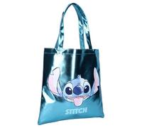 Vadobag Disney Lilo and Stitch Metallic Moves - Shopping Bag - Size 37 x 36 x 2 cm - Metallic Turquoise, turquoise, 37 x 36 x 2 cm