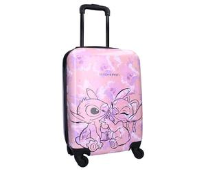Vadobag STITCH and Angel - Hard ABS Suitcase for Children - 4 Wheels - Extendable Handle - 46 x 33 x 21 cm - 31 Litre Capacity - Pink, pink, Valigia piccola, trolley suitcase for kids