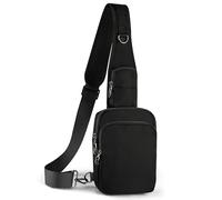 VADOO Sling Bag, Crossbody Bag with Zipper Lock, RFID Blocking & Water Resistant for Men and Women, Black, S, Anti Theft Crossbody Bag ，rfid Blocking, Zipper Lock & Water Resistant Sling Bag for Men