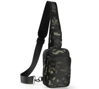 VADOO Sling Bag, Crossbody Bag with Zipper Lock, RFID Blocking & Water Resistant for Men and Women, Camouflage Green, S, Anti Theft Crossbody Bag ，rfid Blocking, Zipper Lock & Water Resistant Sling