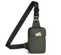 VADOO Sling Bag, Small Crossbody Bag with RFID Blocking for Women and Men, Lightweight Chest Phone Mini Bag for Travel Casual, Basic Version- Green, A, Basic Version- Green