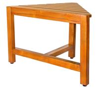 VaeFae Teak Corner Shower Bench, Wooden Foot Rest, Large
