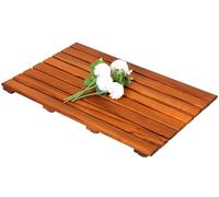 VaeFae Teak Shower Mat, Non-Slip Bath Mat, Luxury Spa Mat, Wooden Mat for Bathtub, 66 x 43.2 cm