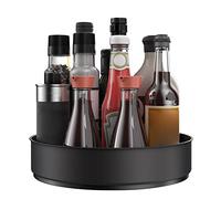 VAEHOLD Lazy Susan Stainless Steel Spice Rack Turntable for Pantry Cabinet - Decorative Trays Storage Containers Organizer for Kitchen Cabinet, Snacks, Bathroom (7 1/2 inches) (7 1/2'' Black)