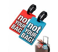 VAEIORP Luggage Tags Pack of 2, Red & Blue, High-Quality Address Labels, Contrasting Colour Marking Prevents Errors in Air Travel & Hotels