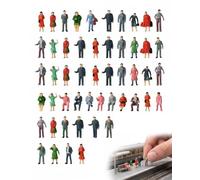 VAEIORP Miniature Figures Set, 50 Pieces 1:87 Model Railway Figures, Detailed Figures for Realistic Systems & Game Worlds, Ideal for Quick Assembly & Authentic Display