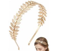 VAEIORP Roman Leaf Crown Goddess Gold Leaf Headband Gr old Leaf Laurel Headpiece Boho Headband (Gold)