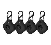 VAEKNVG 4PCS Case for Tile Mate Tracker 2022, Soft Silicone Skin Cover Shock-Absorbing Protective Case with Carabiner Accessories (Black+Blue+Red+White)