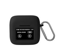 VAEKNVG Silicone Case for JBL Tour Pro 3, Shockproof Protective Earbuds Cover with Keychain Accessories (Black)