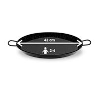 Vaello Campos La Valenciana 42 cm EnameLED Steel Paella Pan, Black