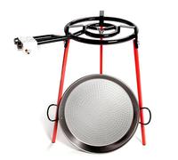 Vaello Campos S. L. 6140 46 Centimeter Polished Steel Paella Kit,Black,30 x 30 x 30 cm