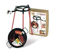 Vaello La Valenciana 6030 Ecoset with 1 Burner 300 Mm, Grill Pan Square Legs 36 Cm, Steel, Black