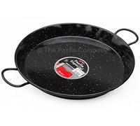 Vaello La Valenciana Enamelled Steel Induction Paella Pan, 38 Cm, Black