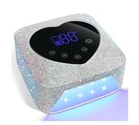 VAESHOWX Recharable UV LED Nail Lamp 72W Cordless UV Light For Nails With Rhinestone Heart Shaped Manicure Pedicure Machine Nail Tools (Color : X20 Diamond)