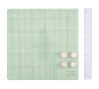 Vaessen Creative 12 x 12 (30.5 x 30.5 cm) Mint-Metal Hobby Mat with Ruler and Magnets-for Card Making, Paper Crafts, Painting, Stamping, Embossing, Stencils and Scrapbooking, 30,5x30,5cm