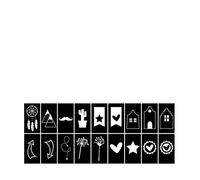 Vaessen Creative 18-Piece Monochrome Light Box Symbols, Black